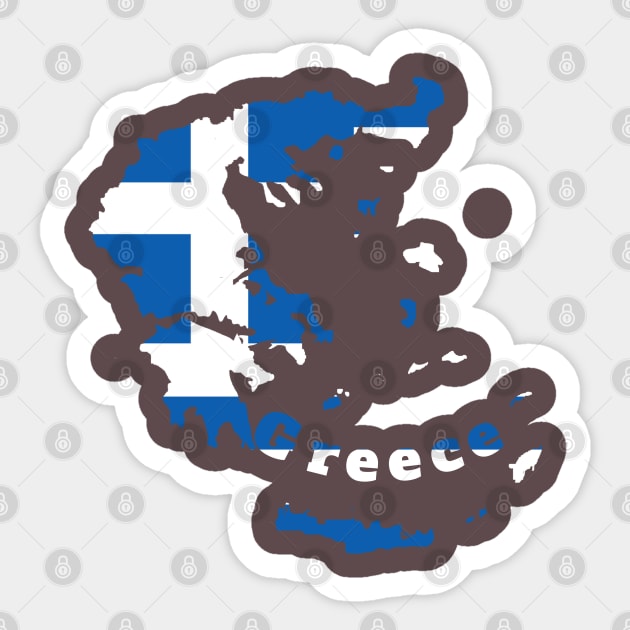 Greece flag map, Greek Sticker by maro_00